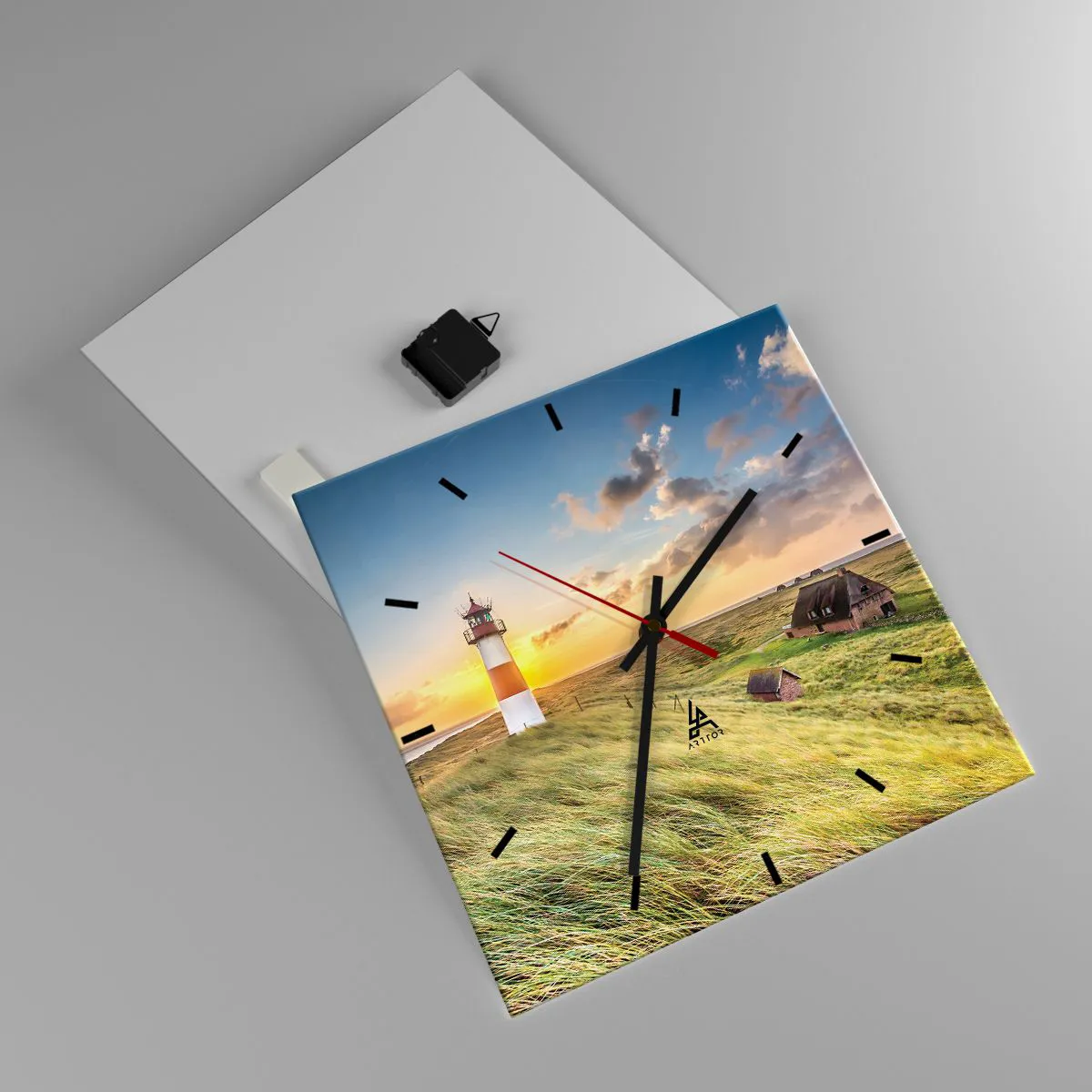 Relógio de parede - Relógio em vidro - Entre as ondas - 40x40 cm