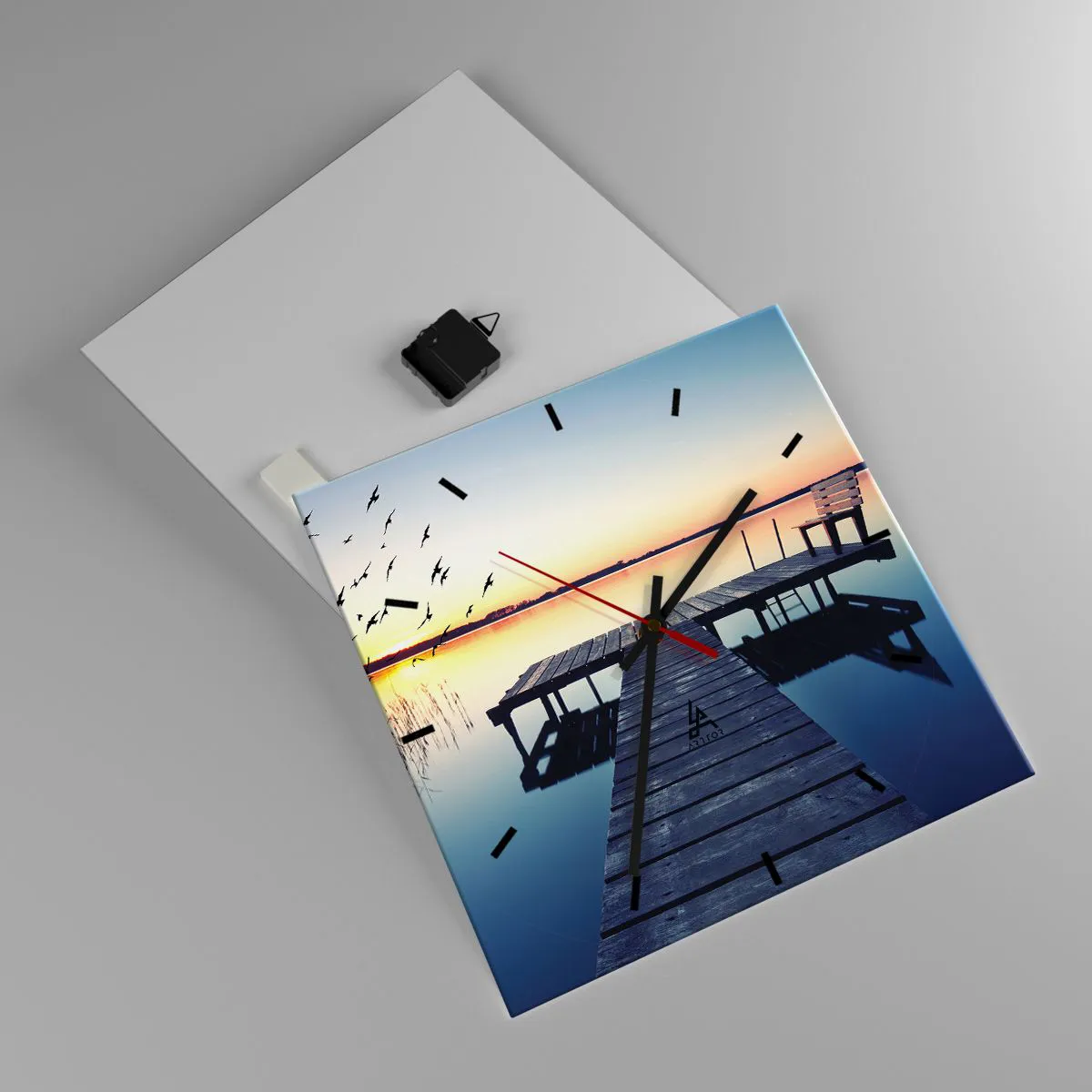 Väggklocka - Klocka på glas - Det var en bra dag - 40x40 cm