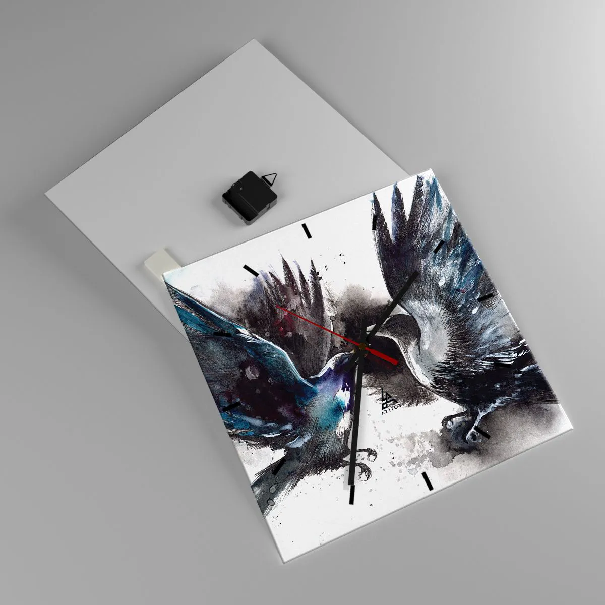 Vægur, Uret - En ravn til en ravn... - 40x40 cm