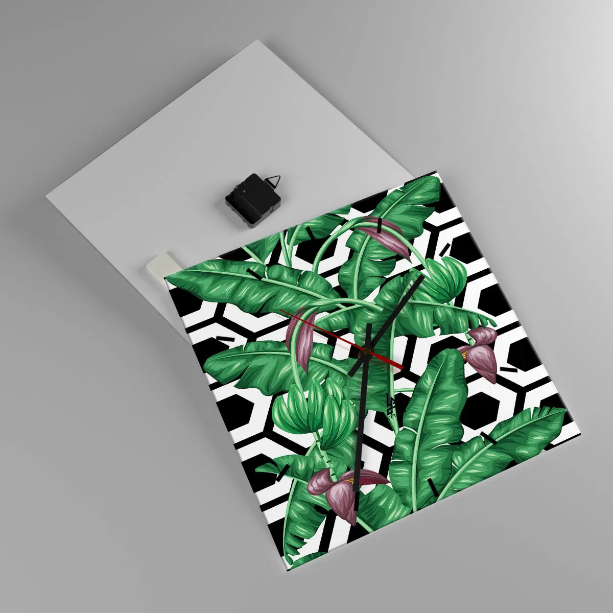 Nástenné hodiny - Symetrická kompozícia od prírody - 40x40 cm