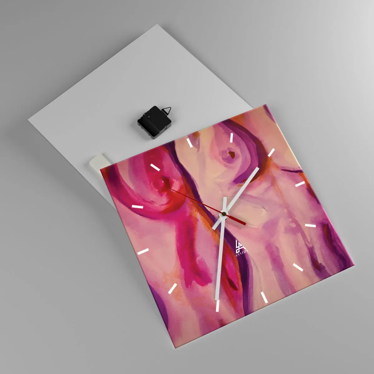 Wanduhr - Glasuhr - Ode an die Weiblichkeit - 40x40 cm