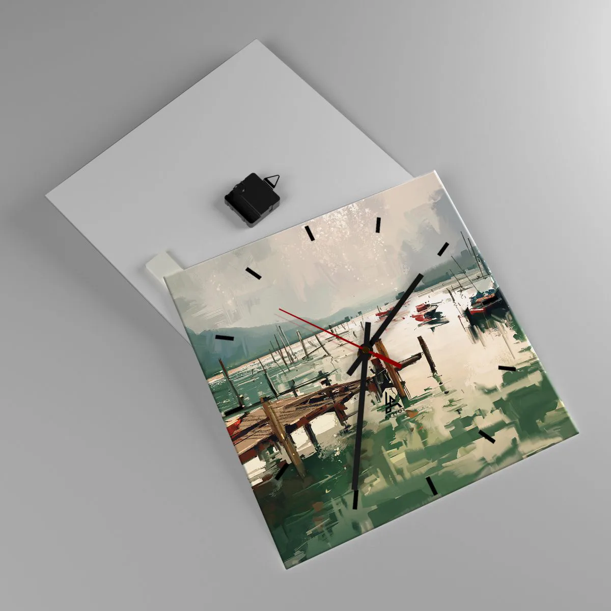 Relógio de parede - Relógio em vidro - Mergulhado na lua derretida - 40x40 cm