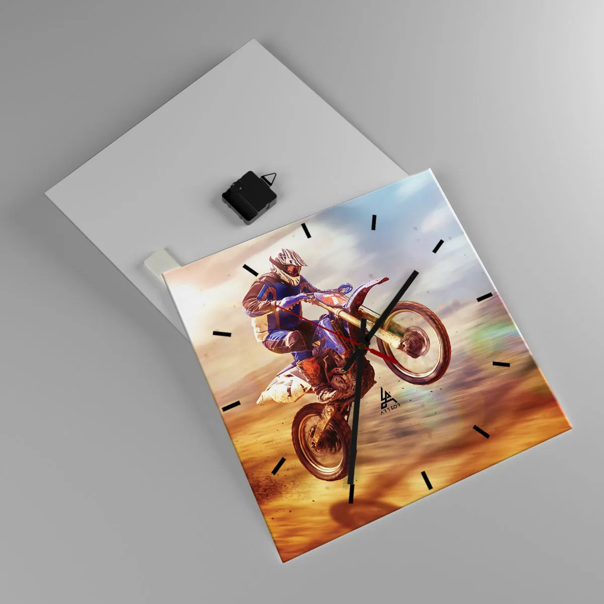 Zegar ścienny - Motocyklowy zawrót głowy - 40x40 cm