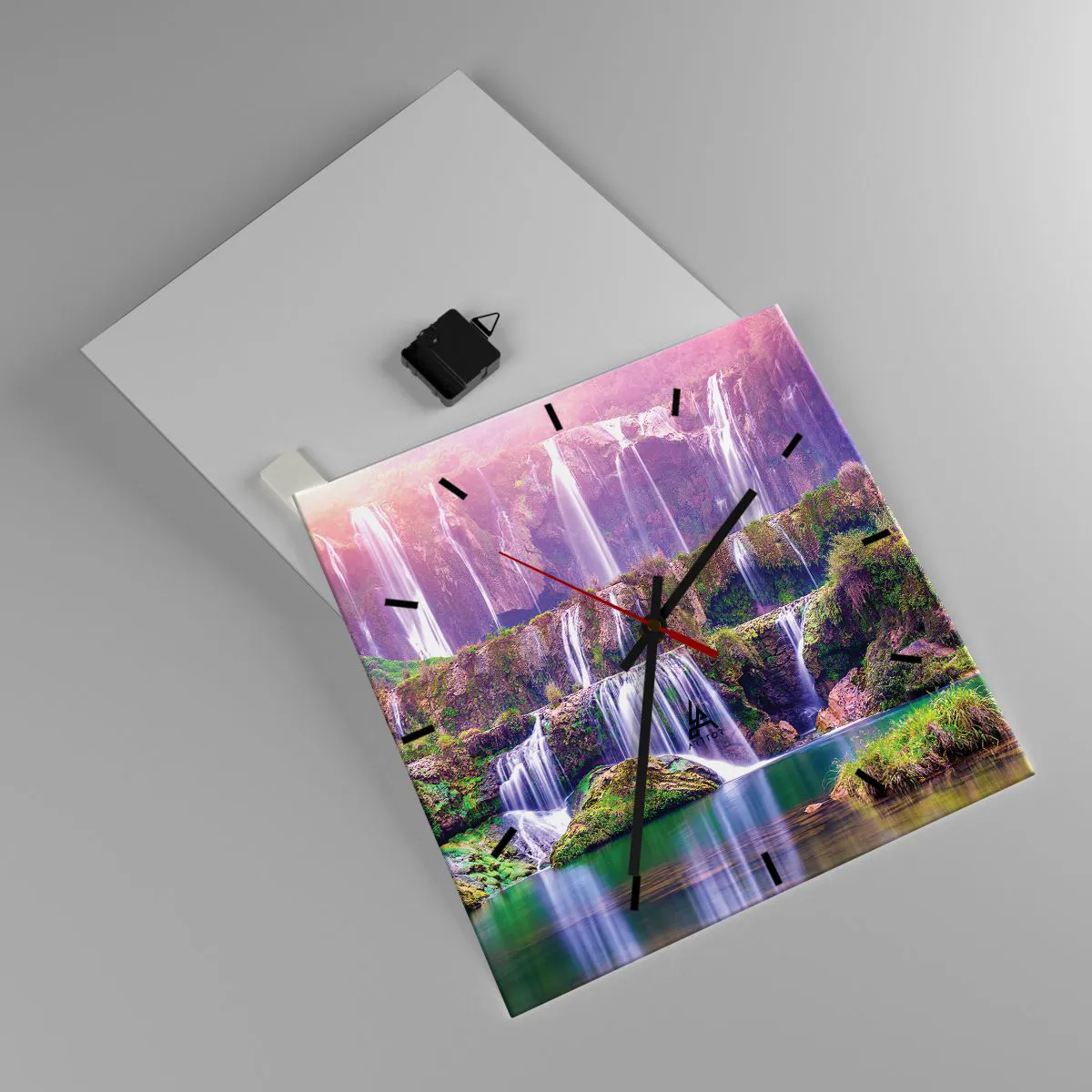 Wanduhr - Glasuhr - Treppe zum Himmel - 40x40 cm