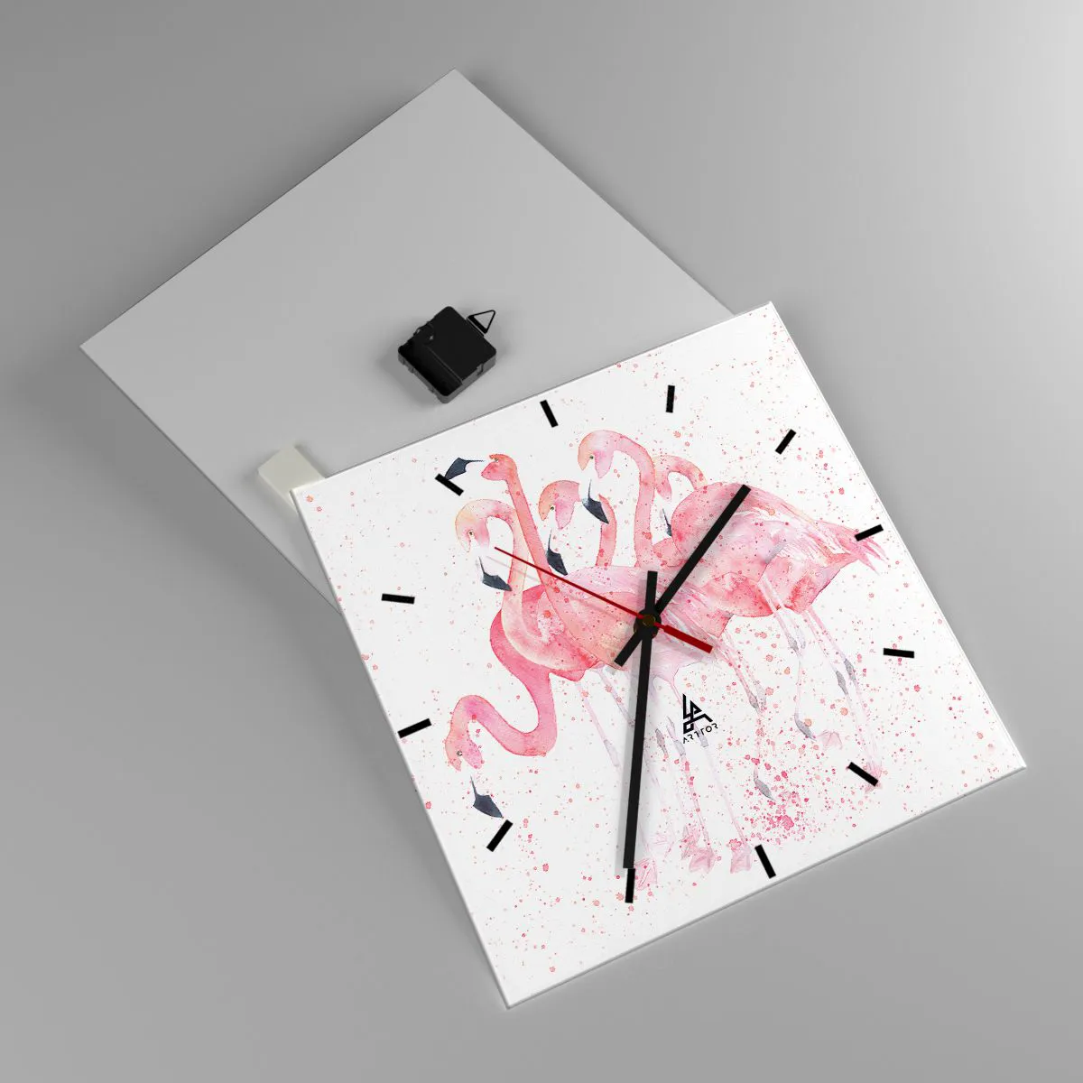 Nástenné hodiny - Ružový ansámbl - 40x40 cm