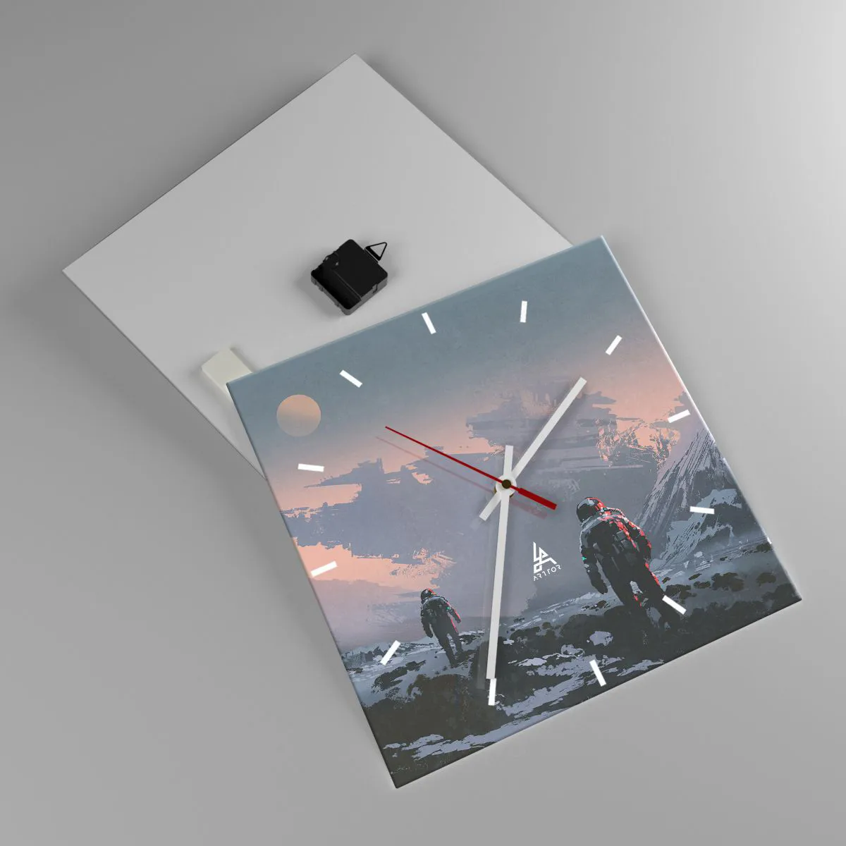 Wanduhr - Glasuhr - Unter einem unbekannten Stern - 40x40 cm