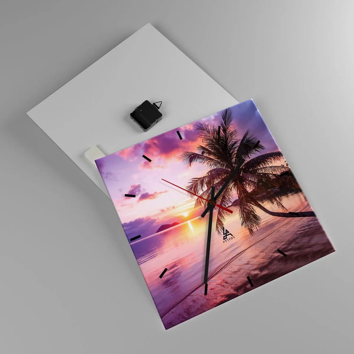 Ceas de perete - Ceas pe sticlă - Euforie până la orizont - 40x40 cm