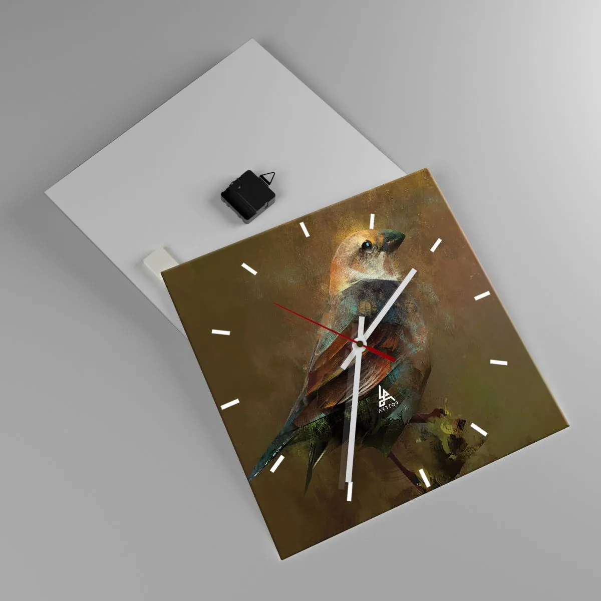 Orologio da parete - Orologio in Vetro - Passerotto, piccolo uccellino - 40x40 cm