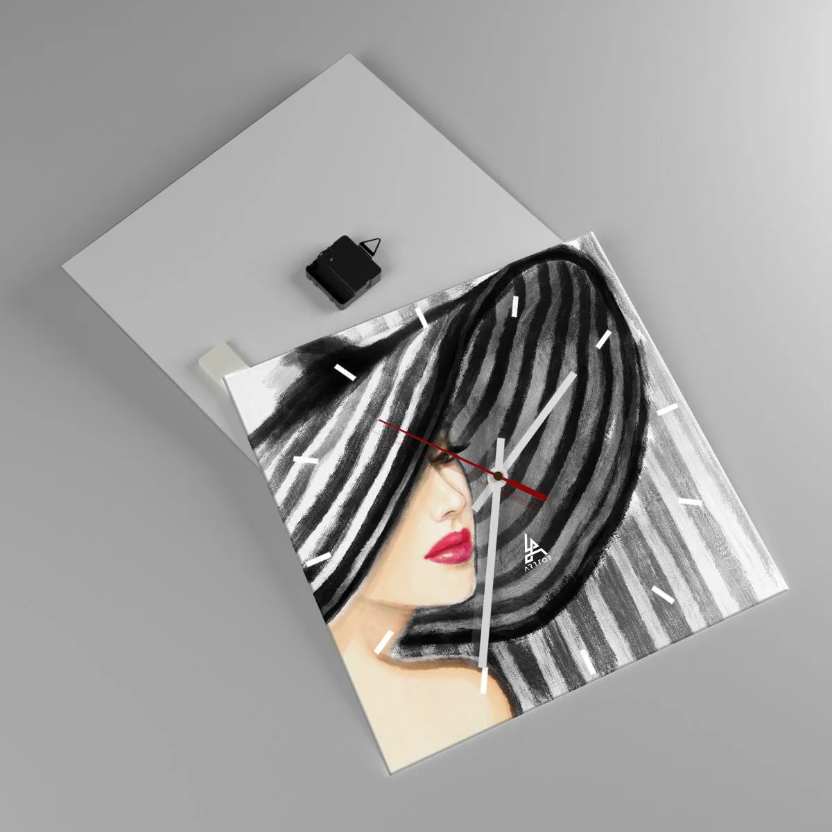 Relógio de parede - Relógio em vidro - Onde encontrar-te? - 40x40 cm