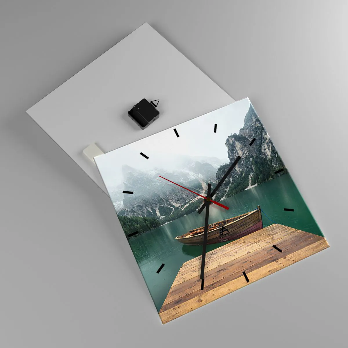 Wall clock - Clock on glass - Boat Found Solitude - 40x40 cm