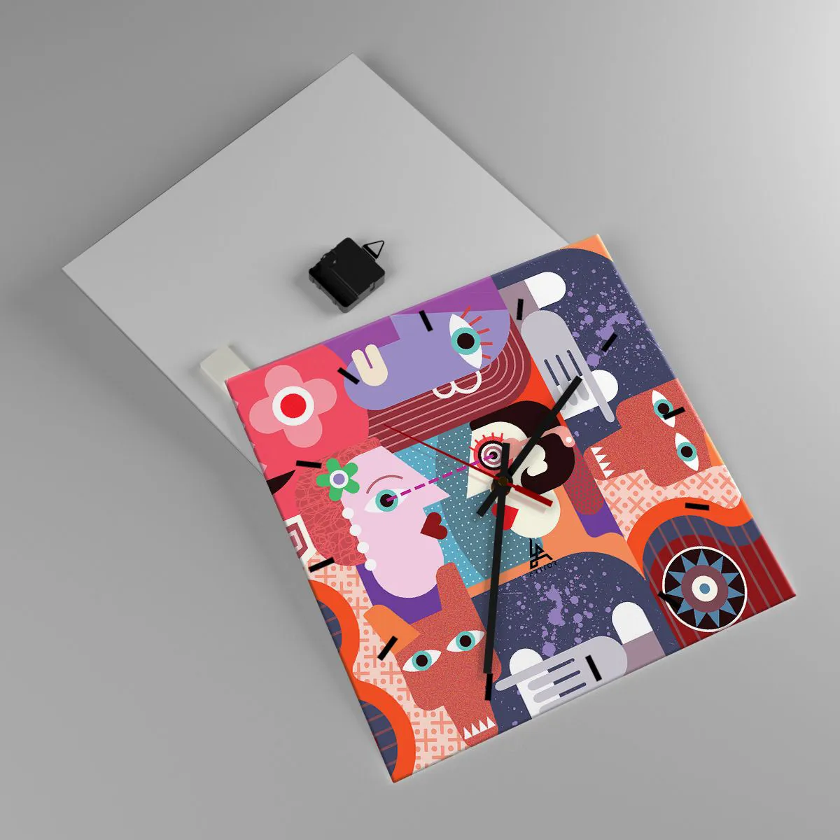 Orologio da parete - Orologio in Vetro - Faccia a faccia - 40x40 cm