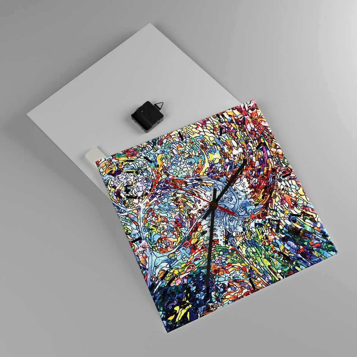 Reloj de pared - Reloj de vidrio - Vidriera - 40x40 cm