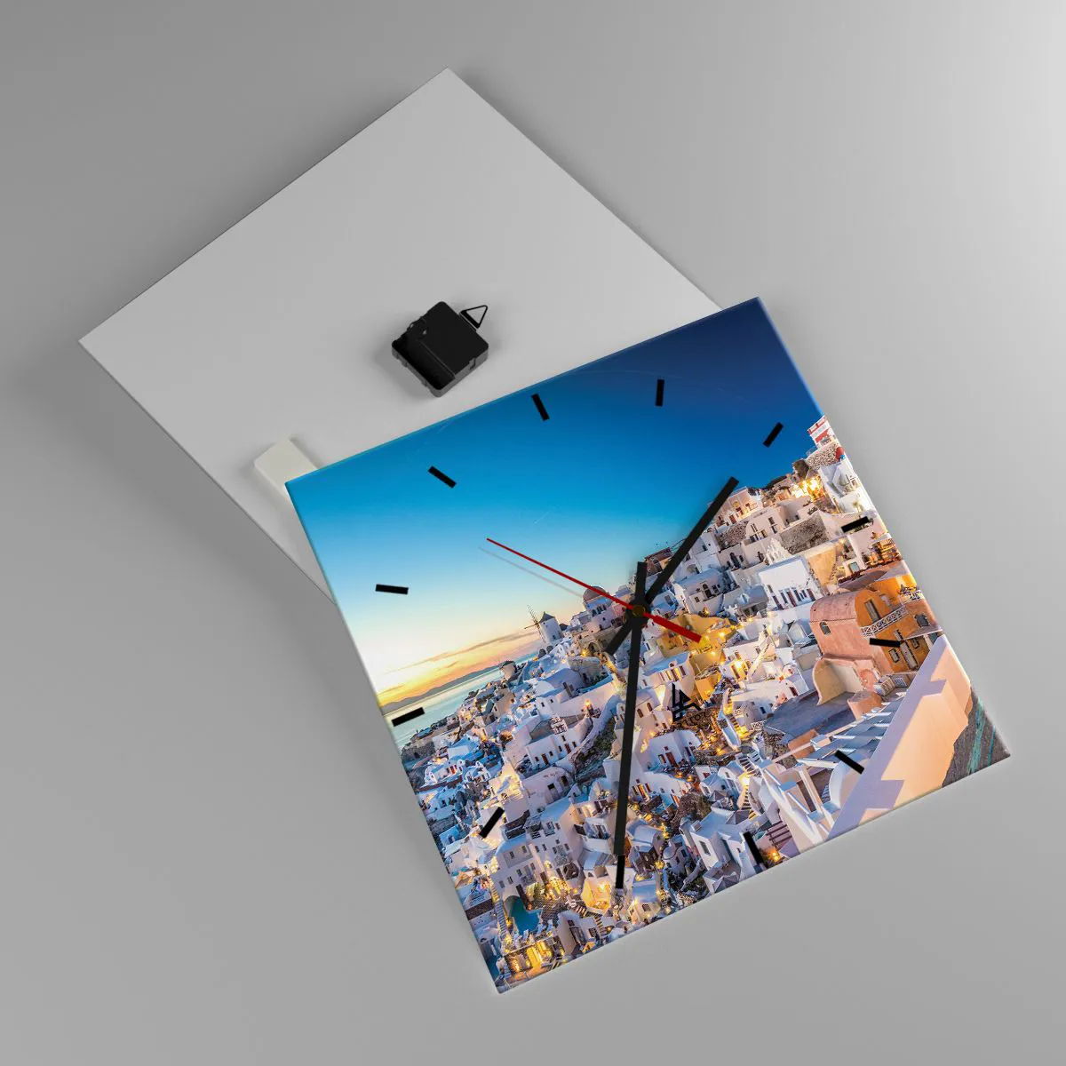 Wanduhr - Glasuhr - Die Essenz des Griechischen - 40x40 cm