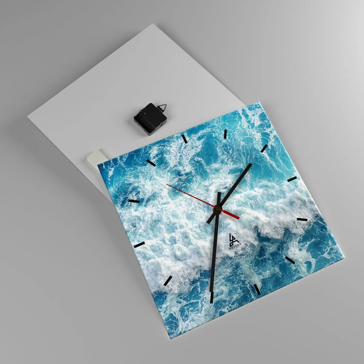 Reloj de pared - Reloj de vidrio - Alegre y con mucho brío - 40x40 cm