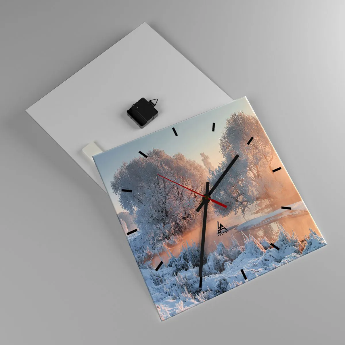 Nástenné hodiny - Všetko sa leskne v slnečnom kryštáli - 40x40 cm