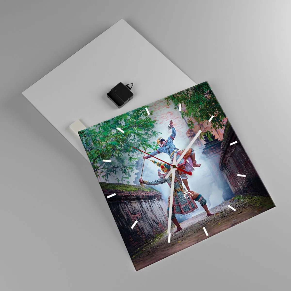 Väggklocka - Klocka på glas - Dödligt vacker dans - 40x40 cm