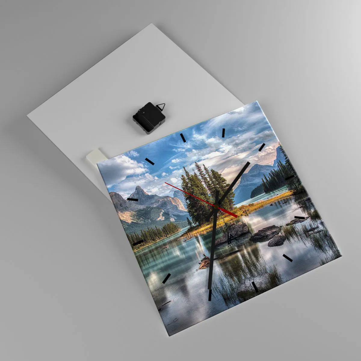 Wanduhr - Glasuhr - An dem tollen und sauberen Wasser ... - 40x40 cm