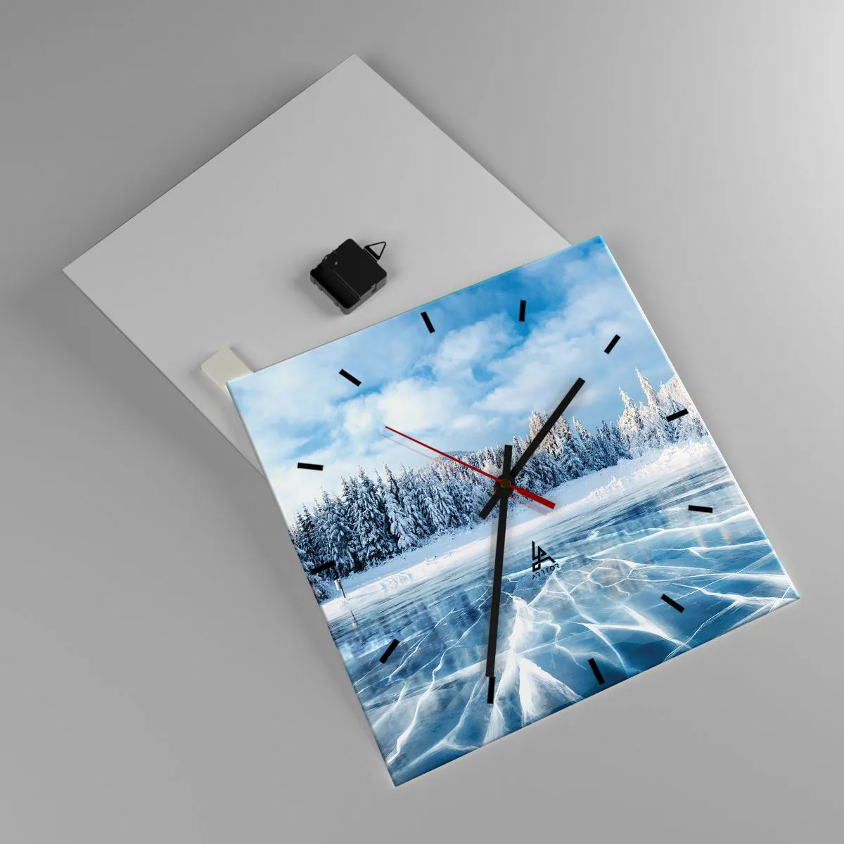 Reloj de pared - Reloj de vidrio - Vista deslumbrante y cristalina - 40x40 cm