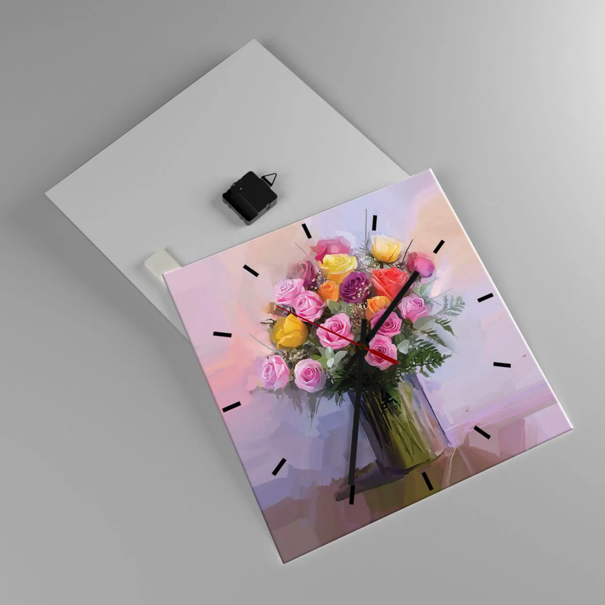 Relógio de parede - Relógio em vidro - Beleza retida - 40x40 cm