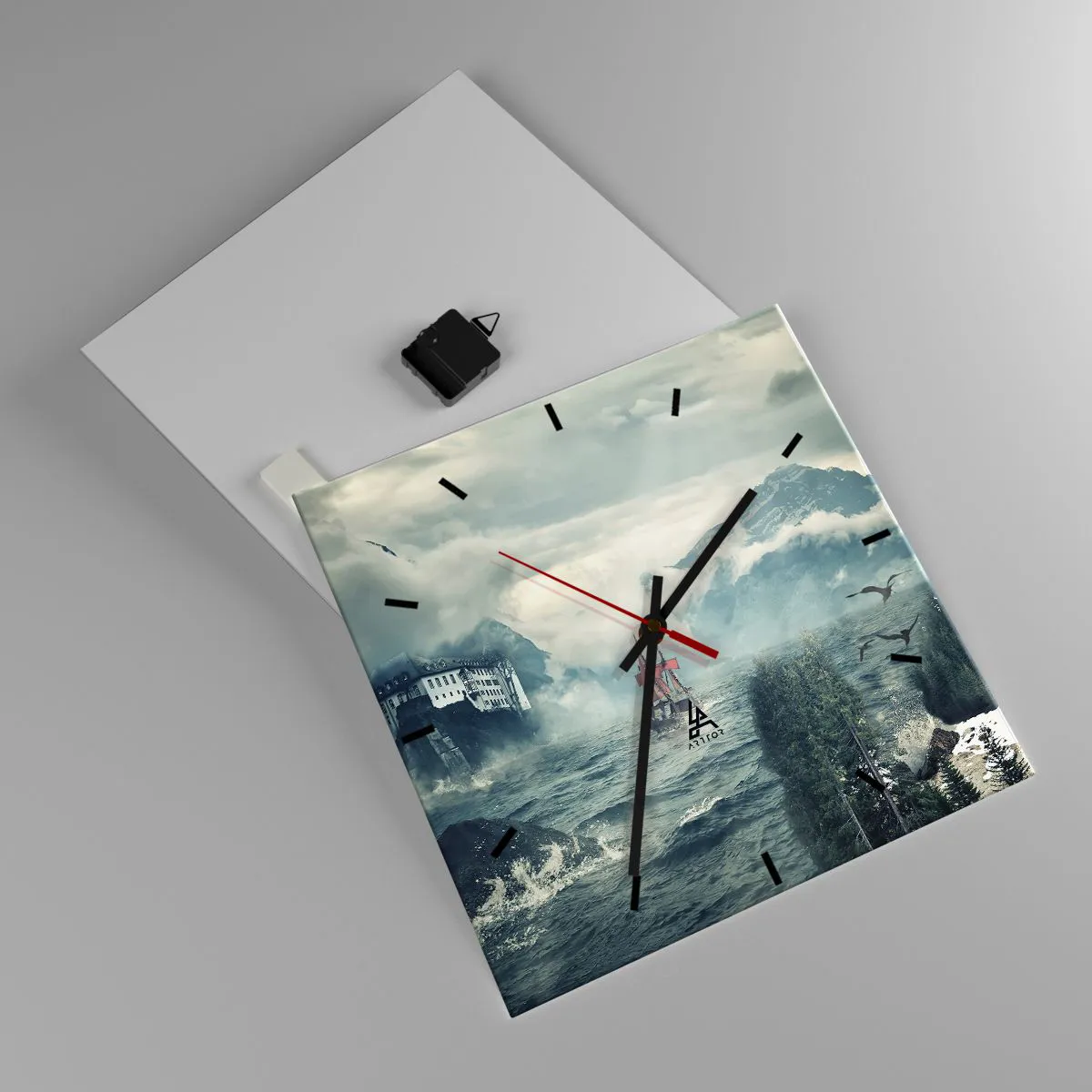 Zegar ścienny - Na magicznych wodach - 40x40 cm