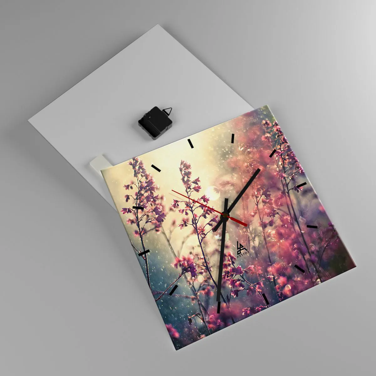 Ceas de perete - Ceas pe sticlă - Grădina secretă - 40x40 cm