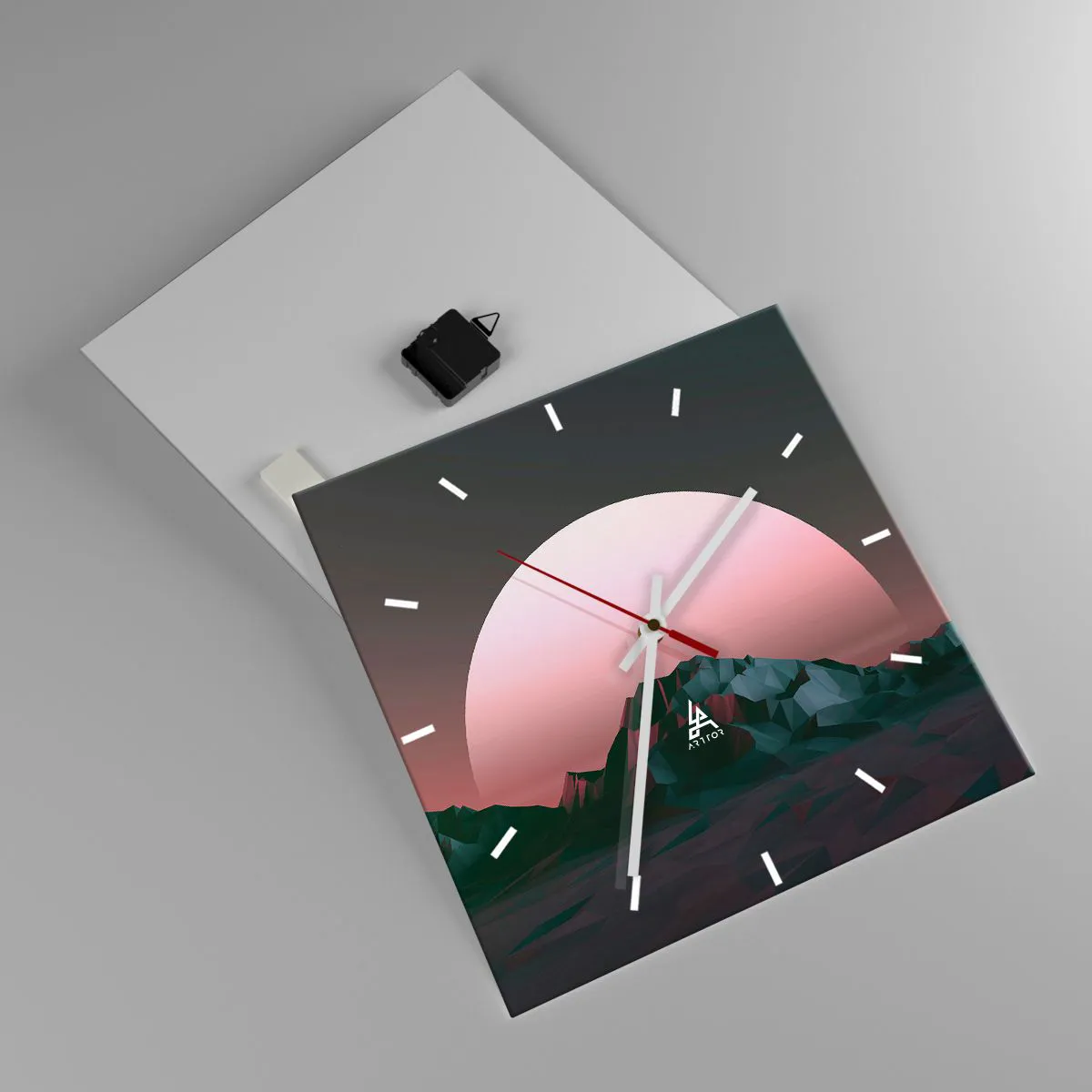 Ceas de perete - Ceas pe sticlă - Într-o galaxie învecinată - 40x40 cm