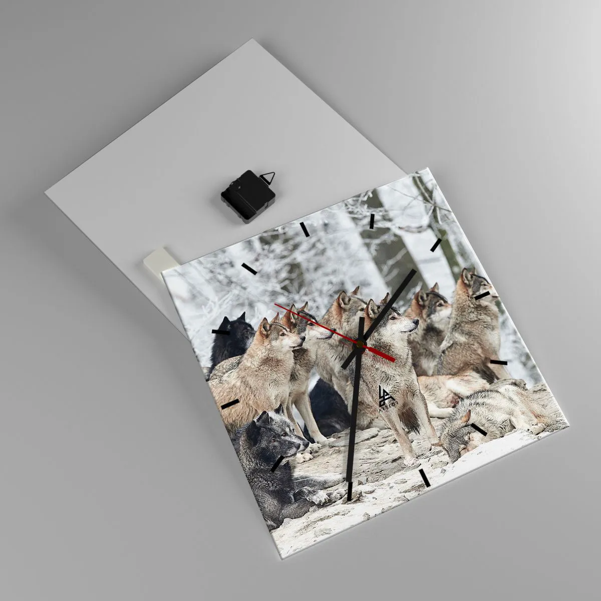 Wall clock - Clock on glass - Family and Friends - 40x40 cm