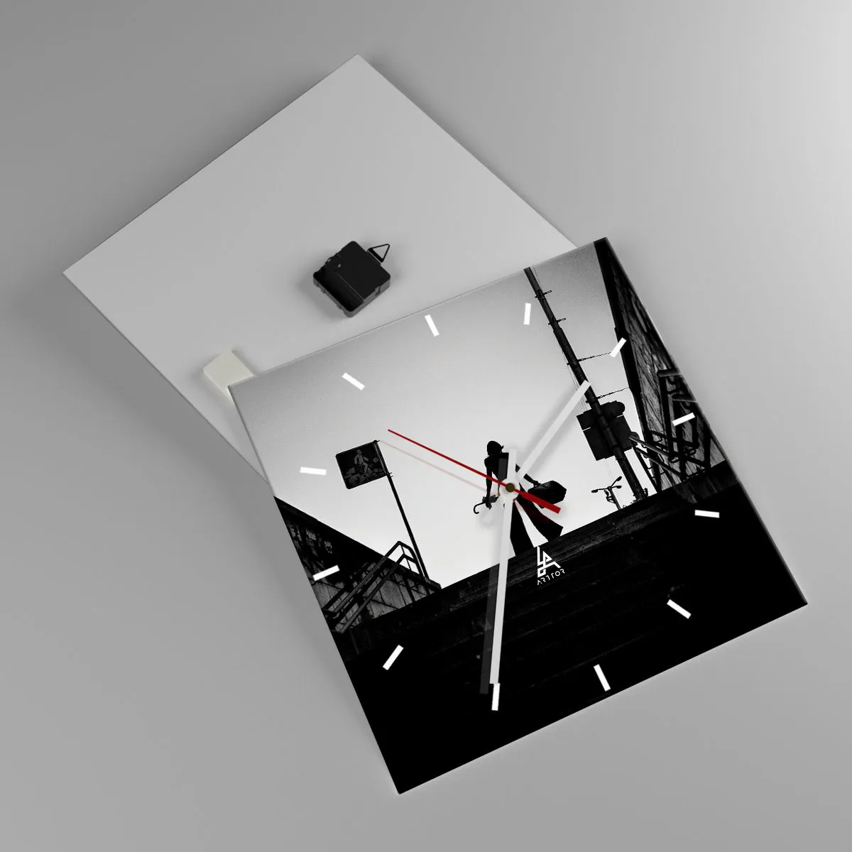 Horloge murale - Pendule murale - Pèlerinage urbain - 40x40 cm