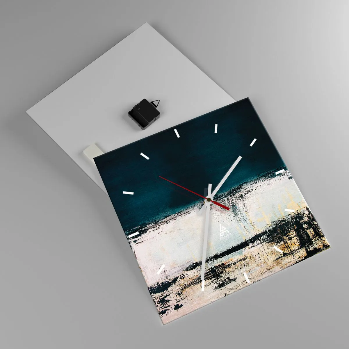 Wanduhr - Glasuhr - Horizontale Komposition - 40x40 cm