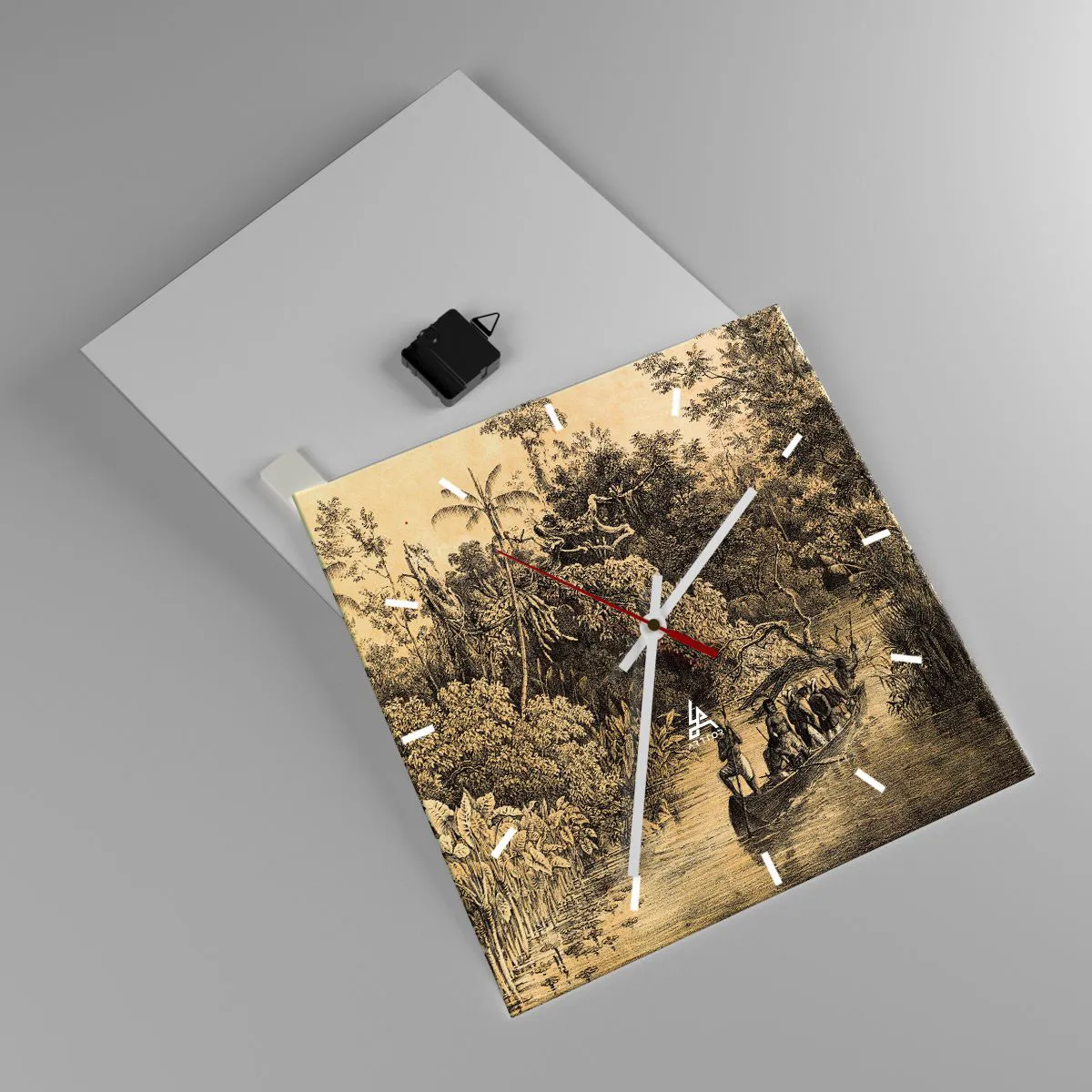 Ceas de perete - Ceas pe sticlă - Călătorie la sursă - 40x40 cm