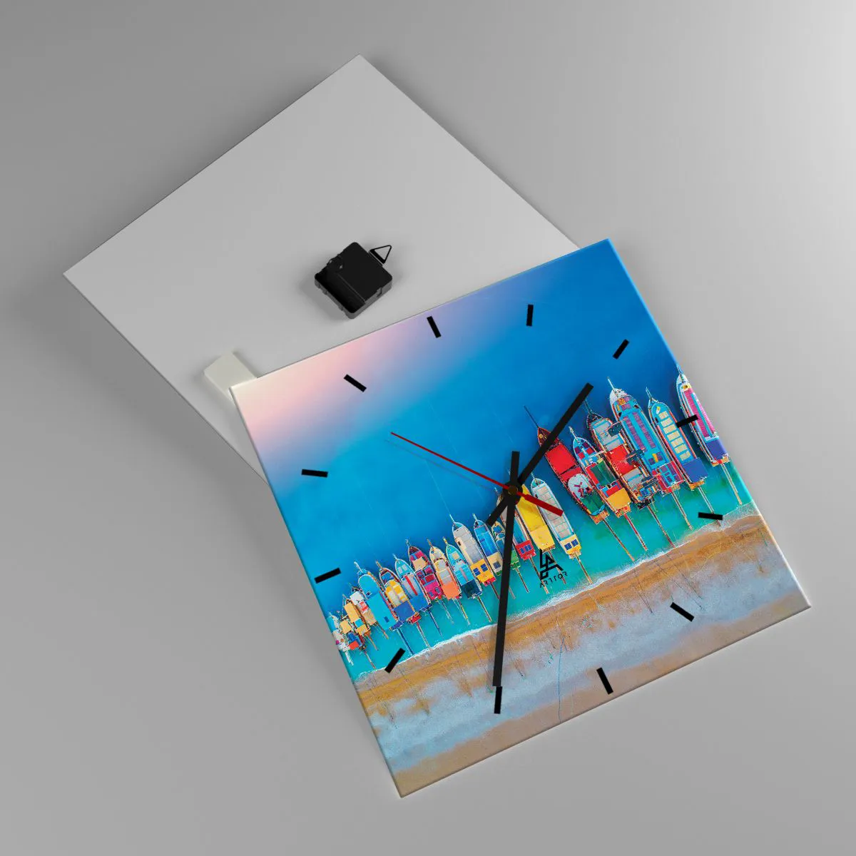 Ceas de perete - Ceas pe sticlă - Din perspectiva unei păsări - 40x40 cm