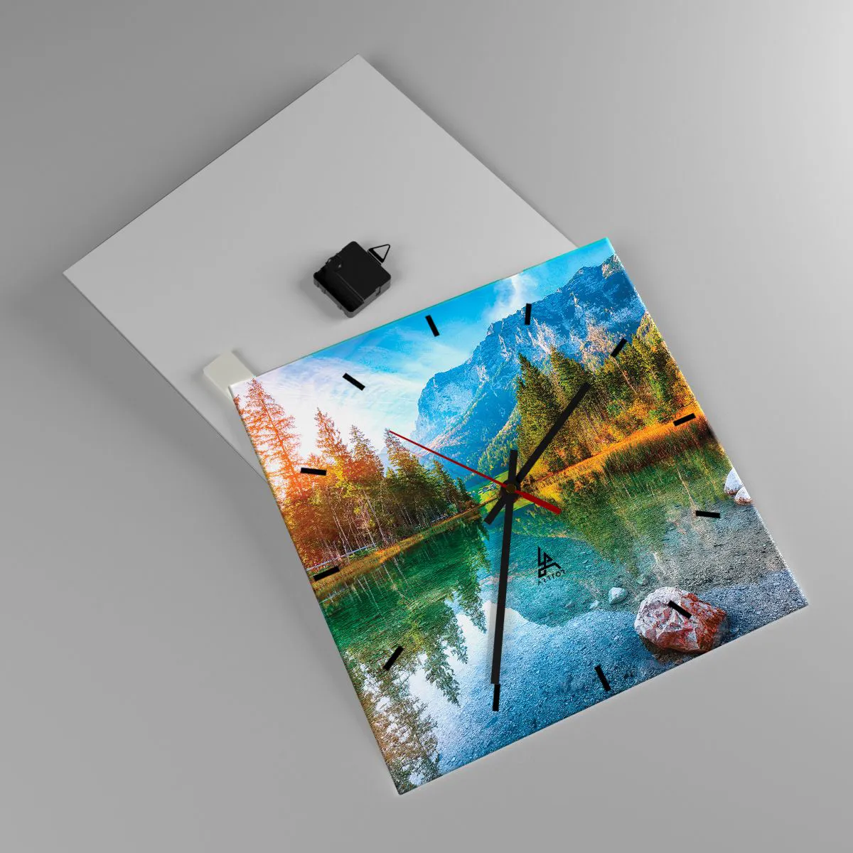 Ceas de perete - Ceas pe sticlă - Blândețea toamnei - 40x40 cm