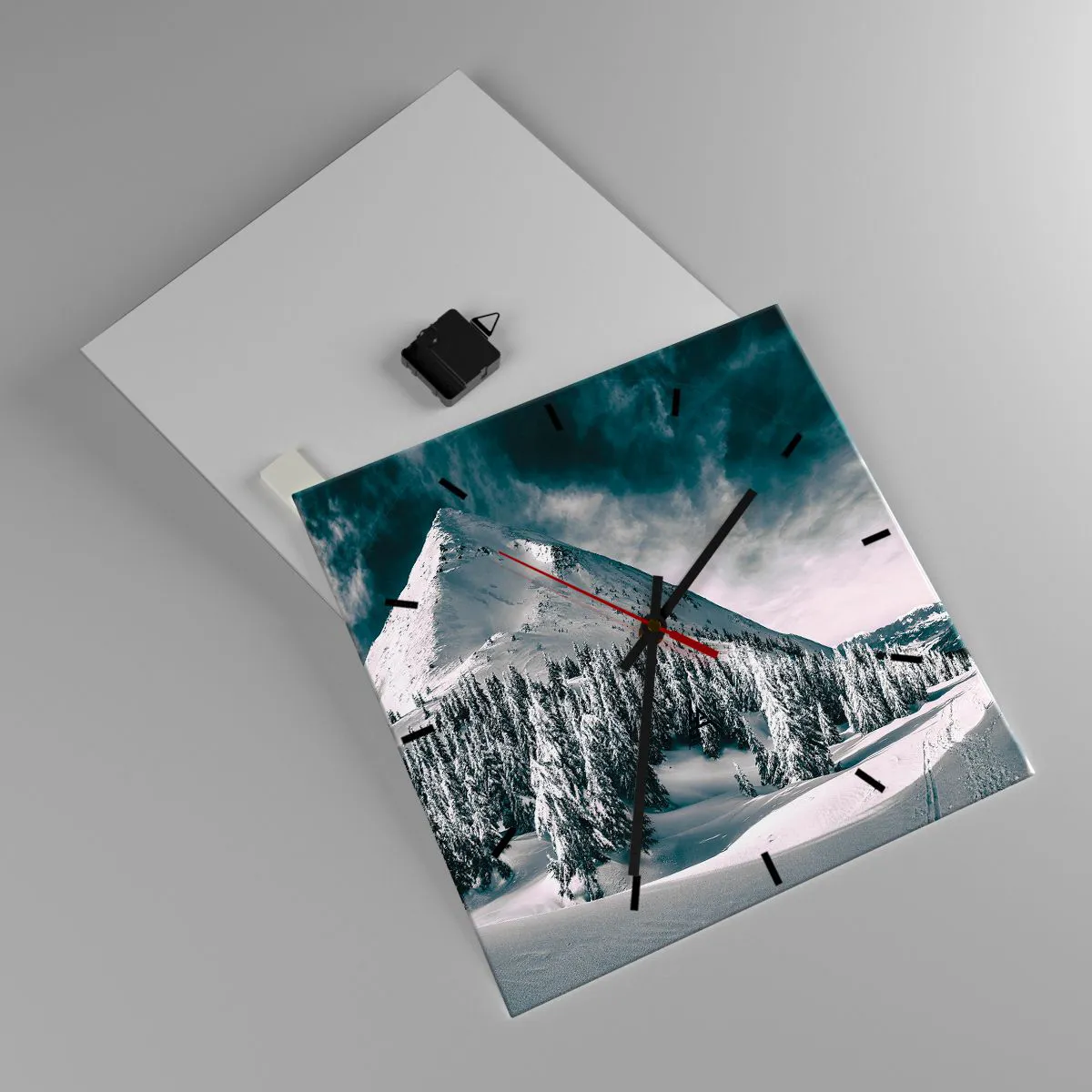 Ceas de perete - Ceas pe sticlă - Țara zăpezii și a gheții - 40x40 cm