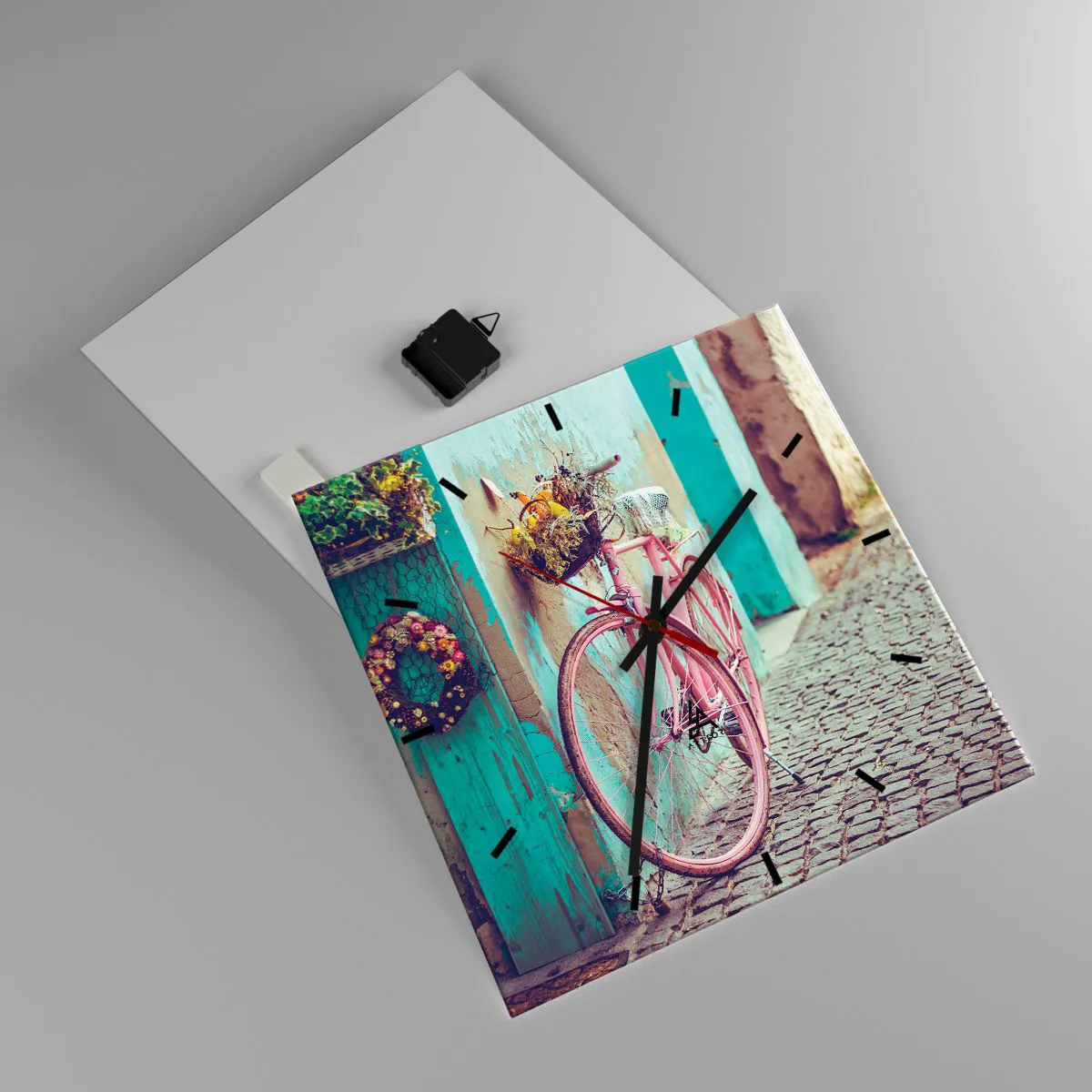 Ceas de perete - Ceas pe sticlă - Mă întorc imediat - 40x40 cm