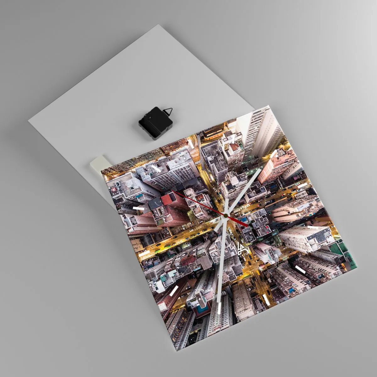 Wall clock - Clock on glass - Greetings from Hong Kong - 40x40 cm