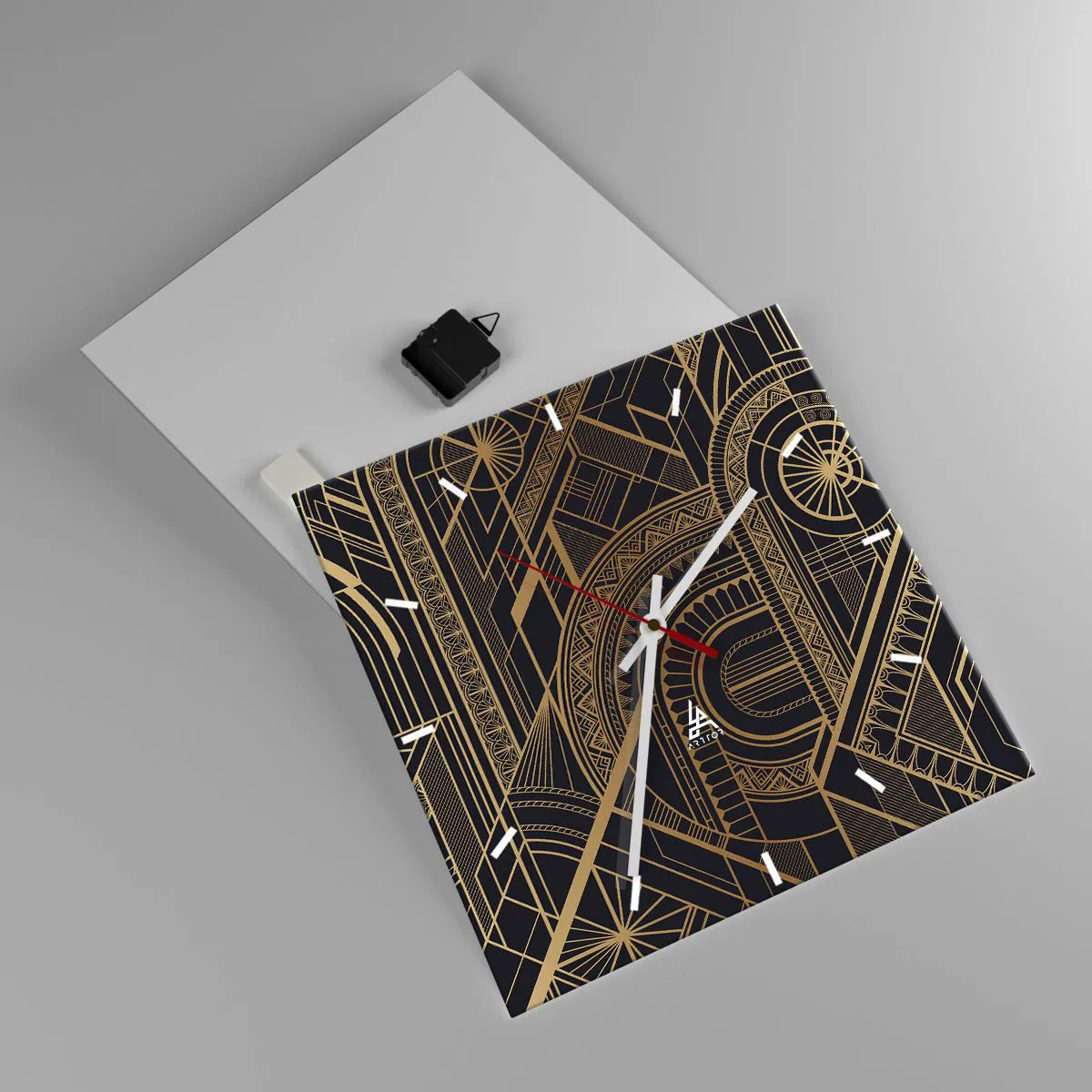 Väggklocka - Klocka på glas - Koncept, idéer, planer - 40x40 cm