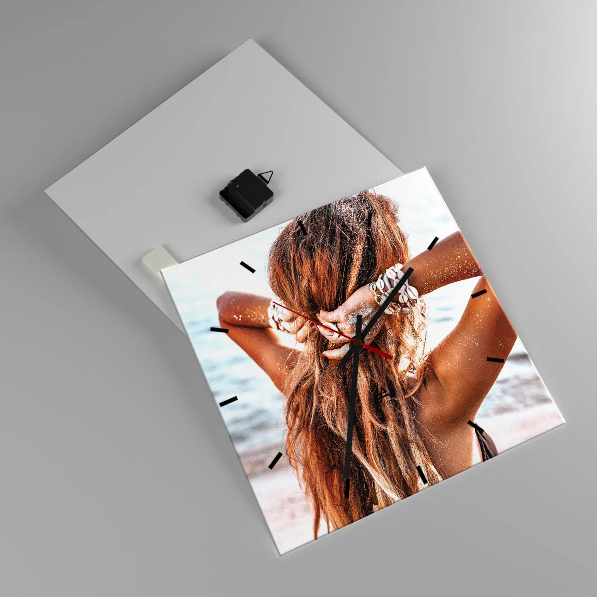 Ceas de perete - Ceas pe sticlă - Sora apei și a soarelui - 40x40 cm