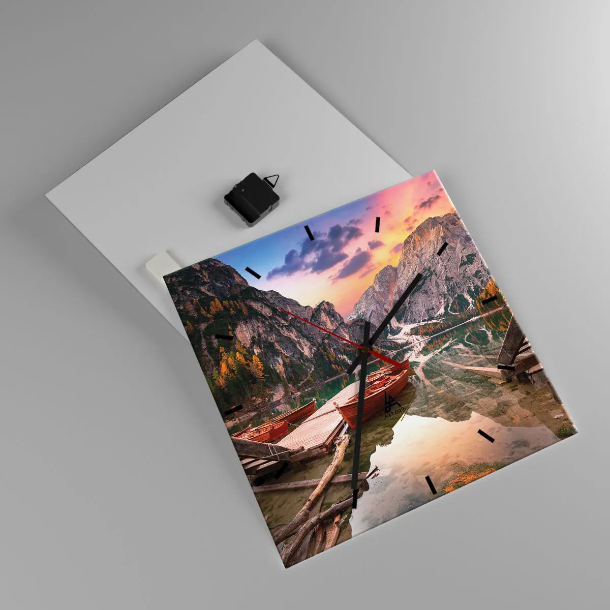 Wall clock - Clock on glass - Promise of a Day - 40x40 cm