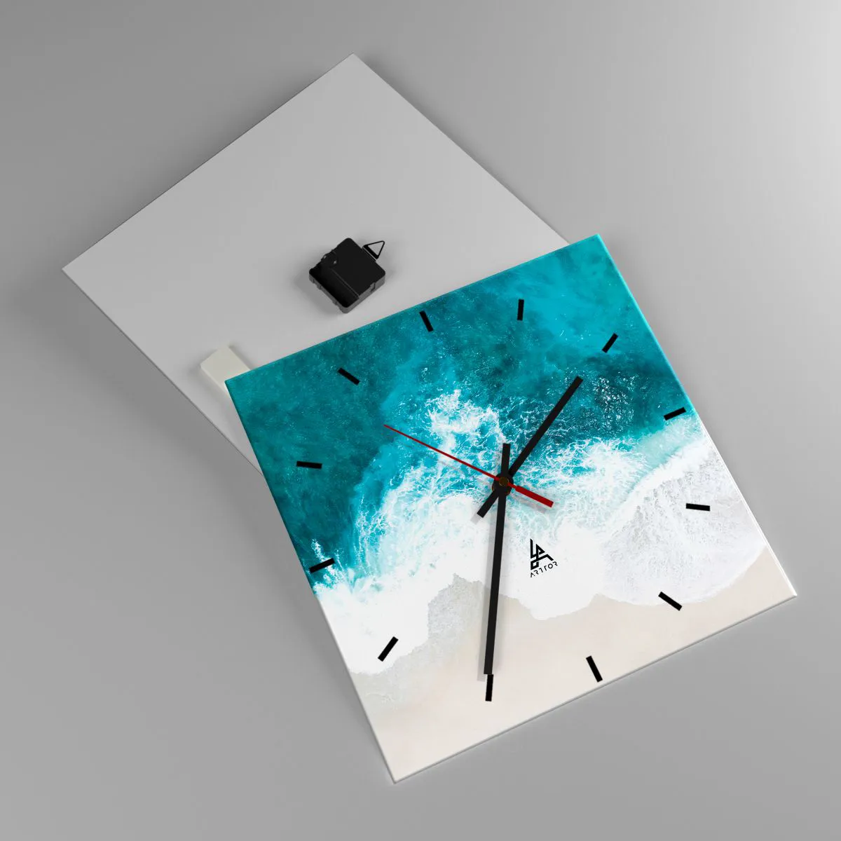 Wanduhr - Glasuhr - Natürliche Liebkosung - 40x40 cm