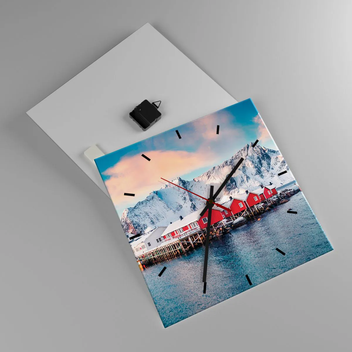 Wall clock - Clock on glass - Northern Retreat - 40x40 cm