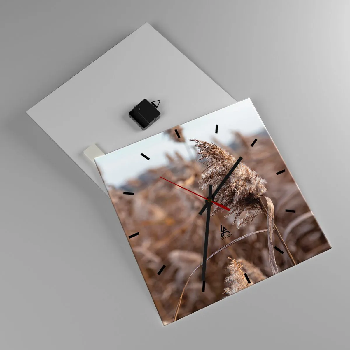 Wanduhr - Glasuhr - Zeit, mit dem Wind zu gehen - 40x40 cm