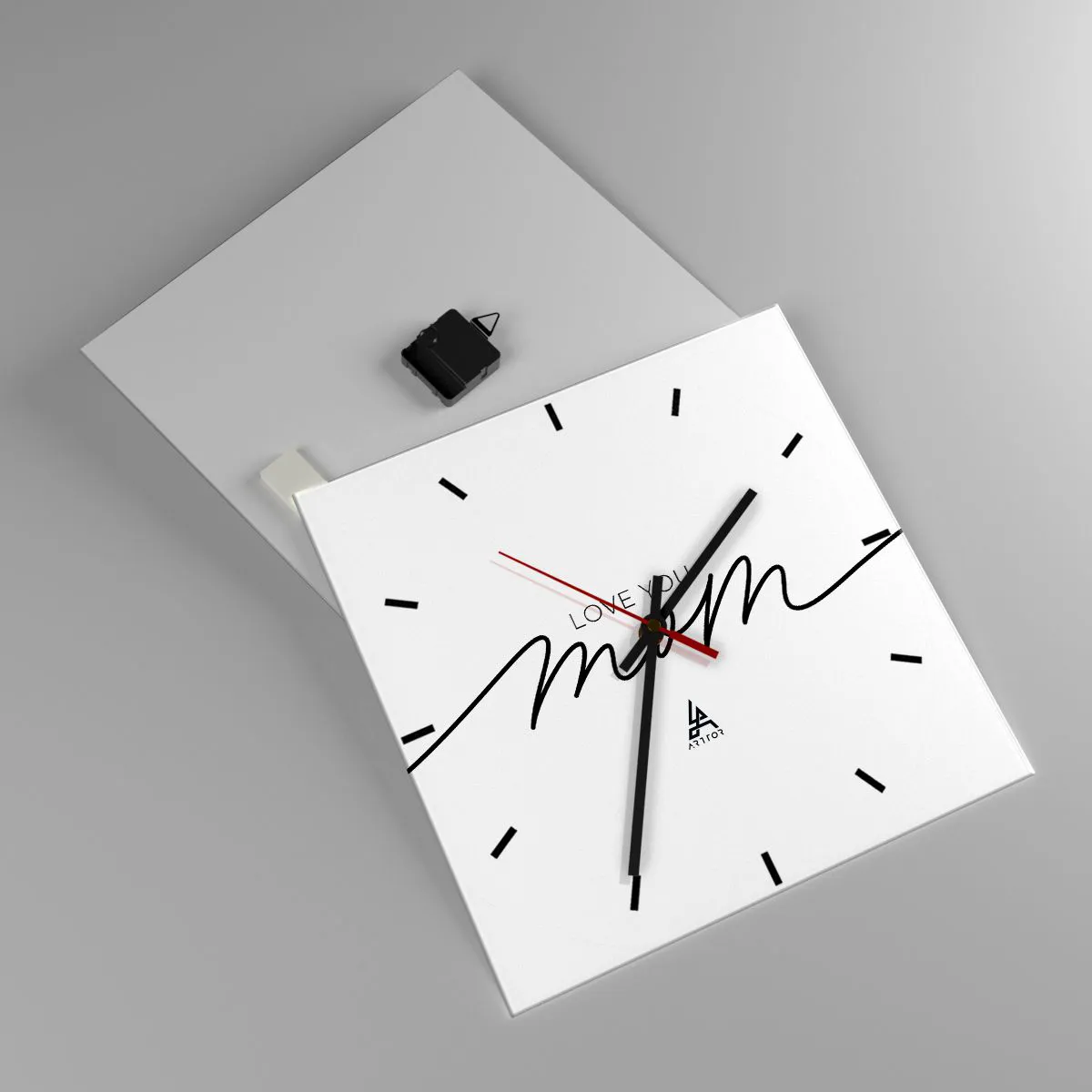 Ceas de perete - Ceas pe sticlă - Mare emoție - 40x40 cm