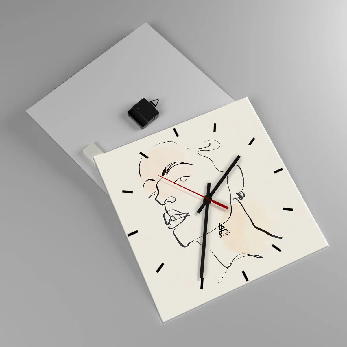 Ceas de perete - Ceas pe sticlă - O privire mândră - 40x40 cm