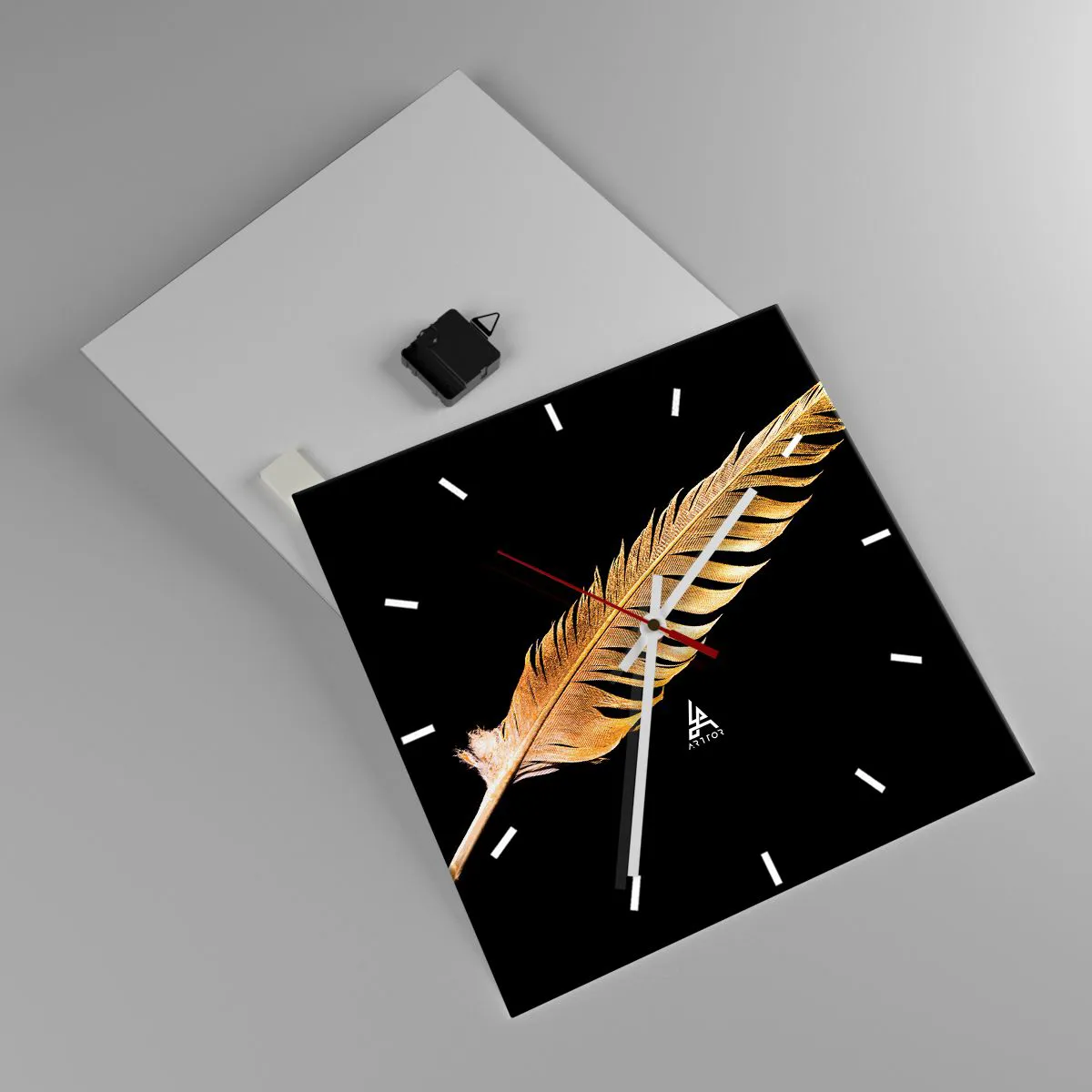 Relógio de parede - Relógio em vidro - É uma pena - 40x40 cm