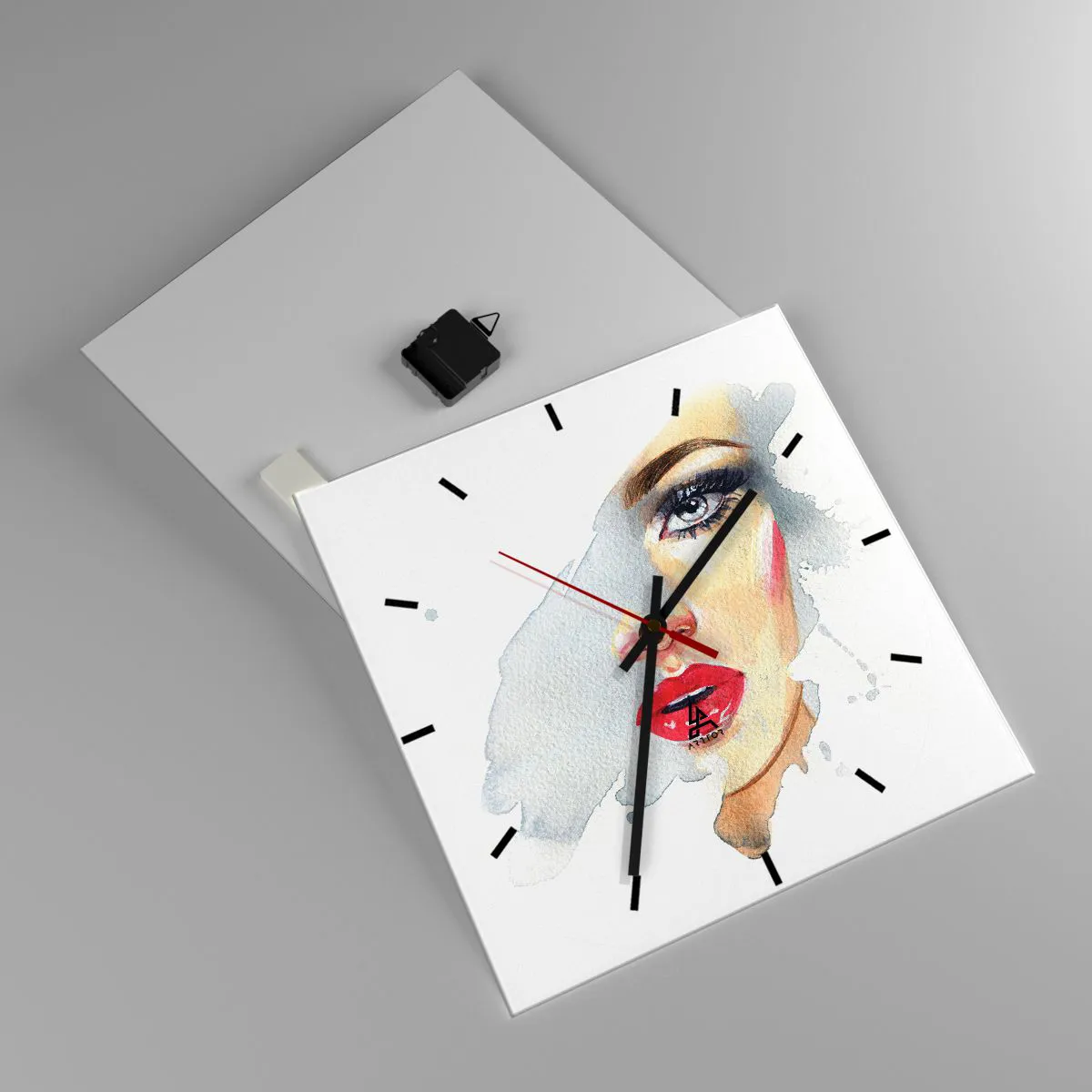 Orologio da parete - Orologio in Vetro - Riflesso in una goccia d'acqua - 40x40 cm