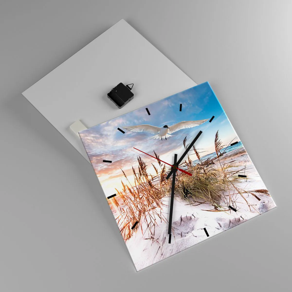 Relógio de parede - Relógio em vidro - Vento do mar - 40x40 cm