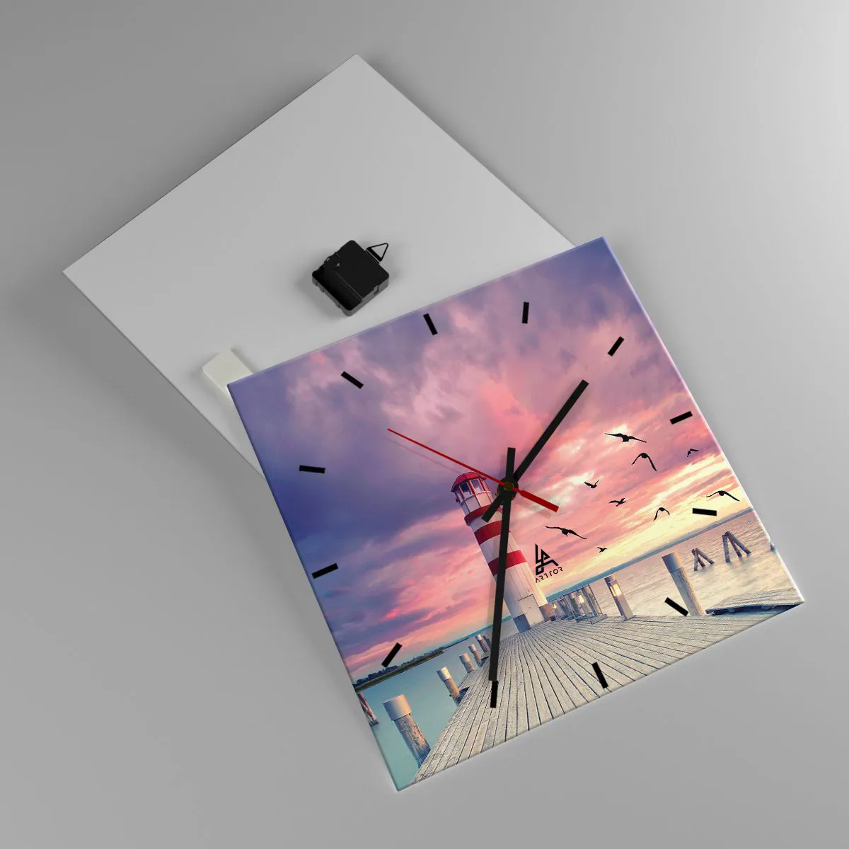 Zegar ścienny - Pora do portu - 40x40 cm