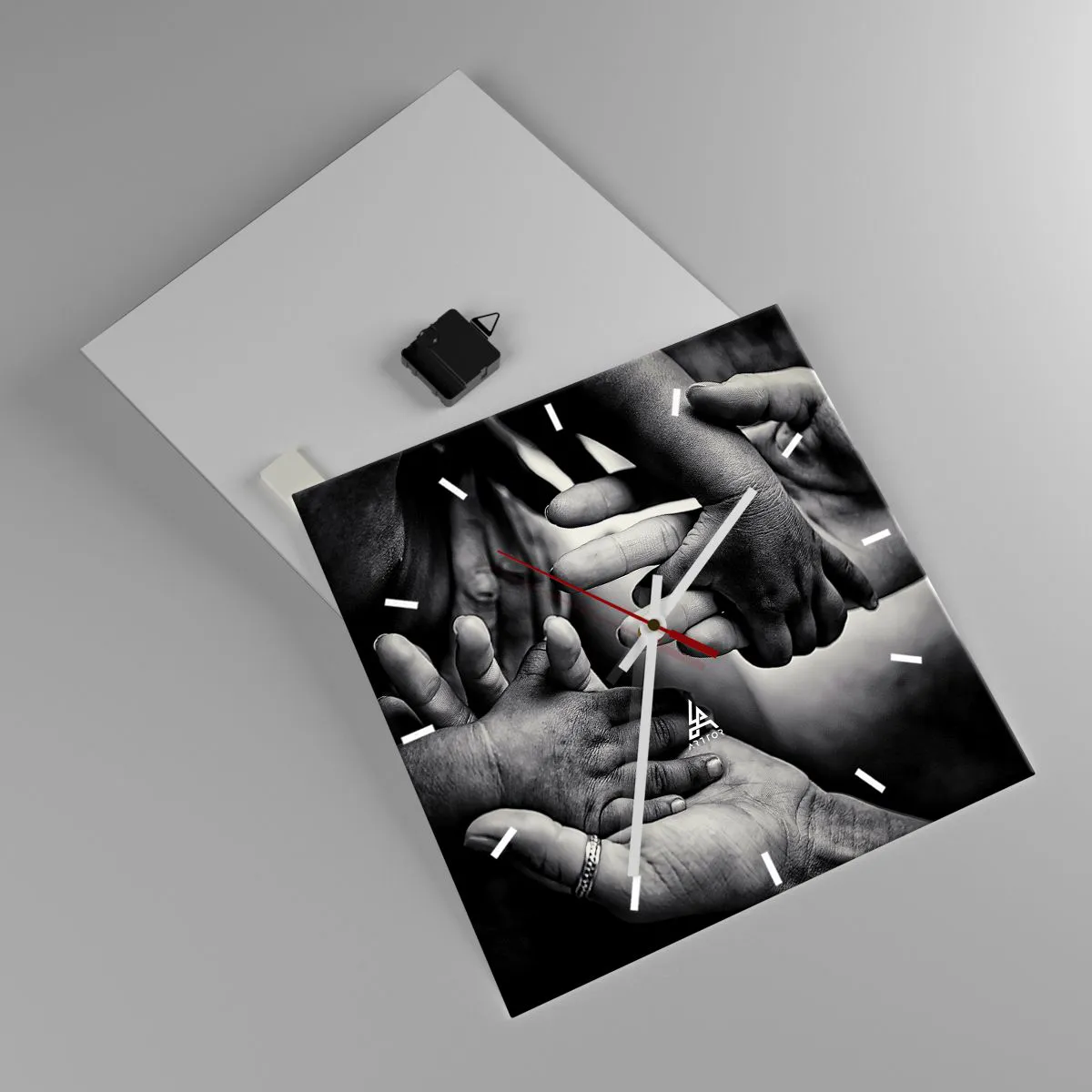 Relógio de parede - Relógio em vidro - Ser humano - 40x40 cm