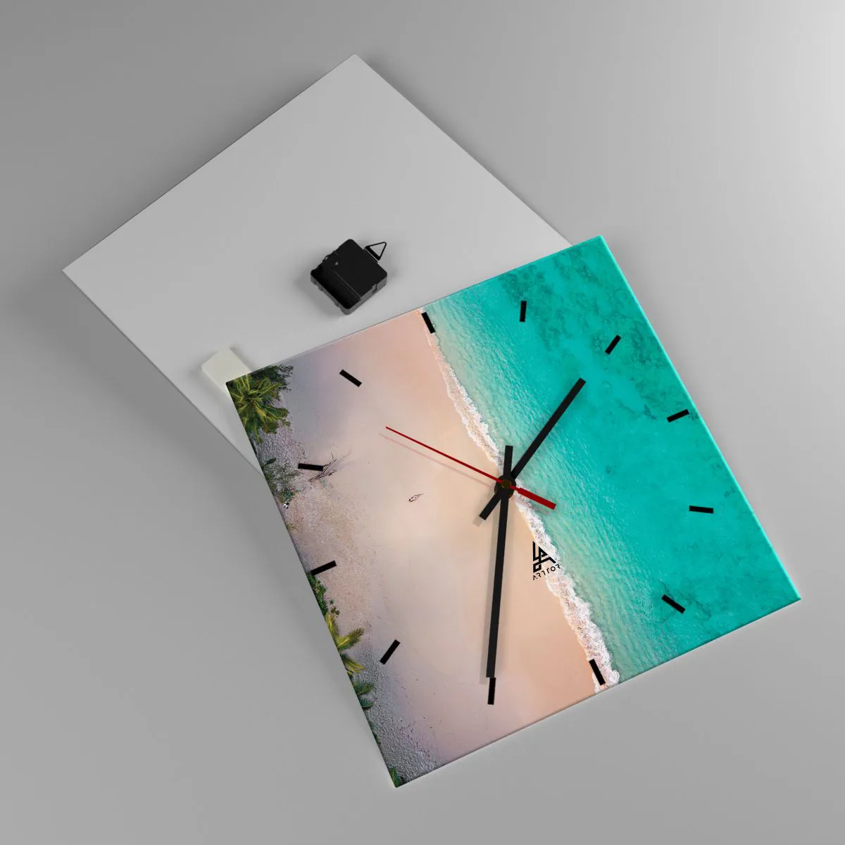 Zegar ścienny - Rajska plaża - 40x40 cm