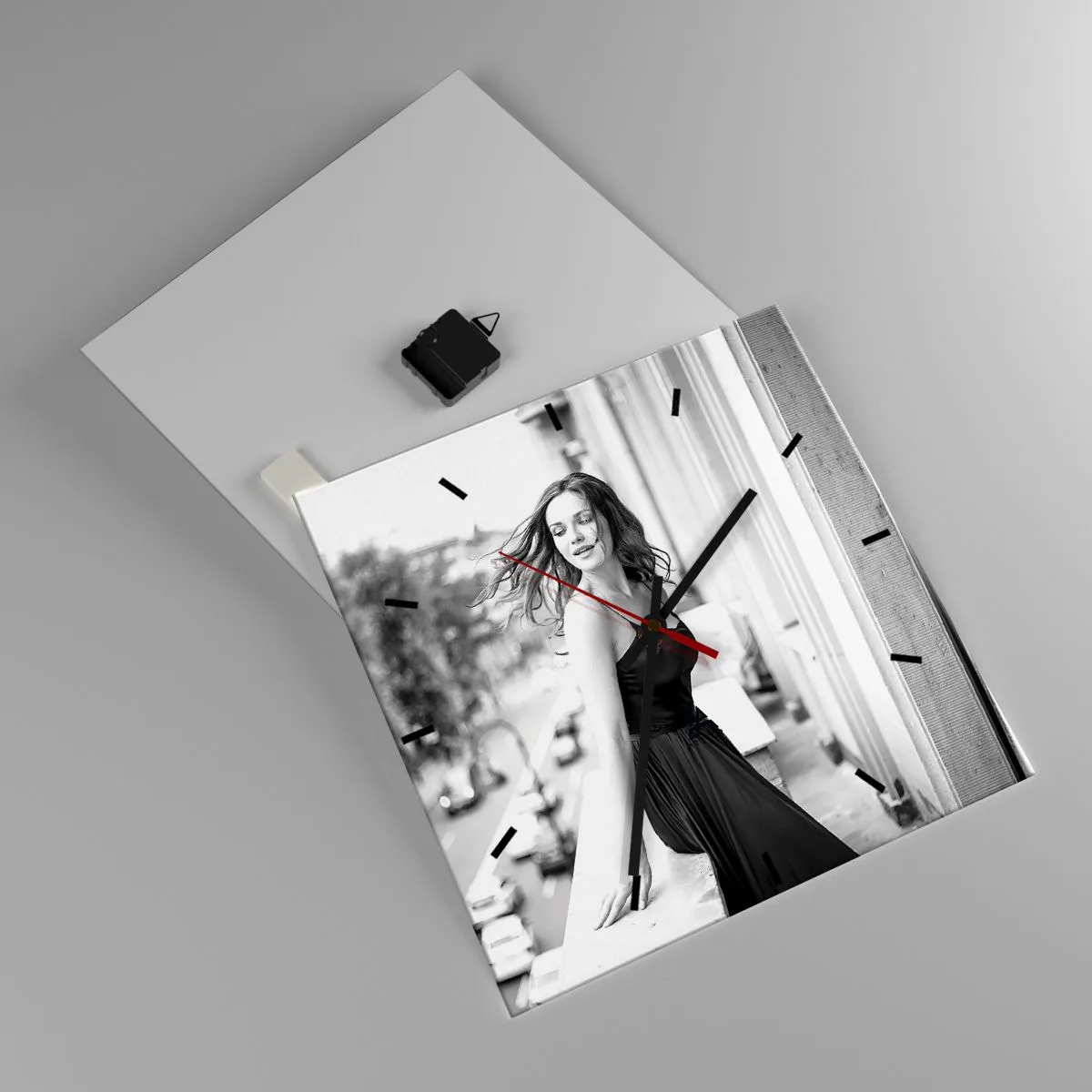 Väggklocka - Klocka på glas - Säkert en Parisbo - 40x40 cm